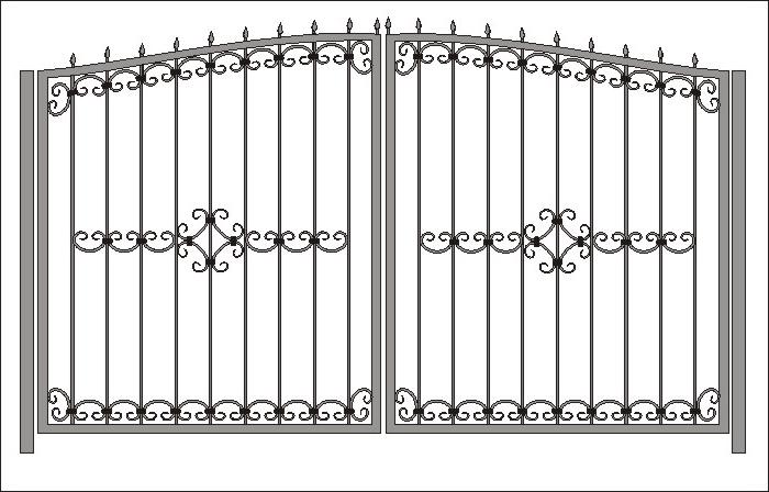 Рисунки кованных ворот и калиток на металлопрофиле
